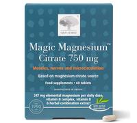 New Nordic Magnesium Citrate - 750 mg Extra Strength - Muscle & Sleep Support for Women & Men - Vitamin B Complex & Vitamin D - 60 Tablets