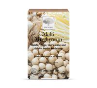 New Nordic Multi Mushroom 600mg, 30 Vegan Tablets, Golden Oyster, Reishi, and Chaga, High Antioxidant Blend, Ergothioneine Source