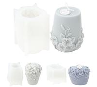 New Nordic Rattan Flowers Silicone Candle Mold Gypsum Form Carving Art Aromatherapy Plaster Home Decoration Mold Wedding Gift（Style A）