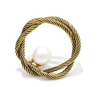 New Norse Vintage Circle Brooches for Women Pearl Simple Design Coat Accessories High Quality Gift