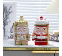 New Nutcracker Shaped Piggy Bank for Cute Resin Money Pot Easy Access Coin Holder for Boys Engaging Nursery Decor and Birthday Present(Color:Style H+B)