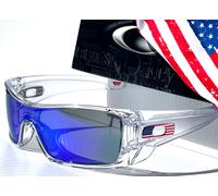 NEW Oakley BATWOLF Clear USA FLAG Icon POLARIZED Galaxy Blue Lens Sunglass 9101