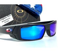 NEW Oakley GASCAN Matte Black Texas POLARIZED Galaxy Blue Sunglass 9014-40