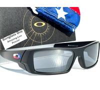 NEW Oakley GASCAN Matte Black Texas POLARIZED Galaxy Chrome Sunglass 9014-40