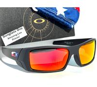 NEW Oakley GASCAN Matte Black Texas POLARIZED Galaxy Ruby Sunglass 9014-40