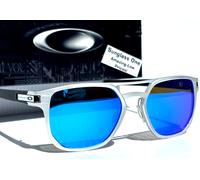 NEW Oakley LATCH ALPHA Silver POLARIZED Galaxy Blue Mirror Lens Sunglass 4128