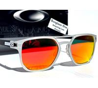 NEW Oakley LATCH ALPHA Silver POLARIZED Galaxy Ruby Mirror Lens Sunglass 4128