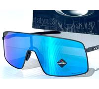 NEW Oakley SUTRO TI Satin Lead Silver PRIZM Sapphire Blue lens Sunglass 6013-04