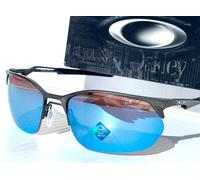 Oakley OO4145 WIRE TAP 2.0 414506 Man Sunglasses Metal Grey Blue Squared Polarized Prizm