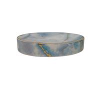 New Ocean Marble Soap Dish - Blue Ceramic Bathroom Tray with Gold Detailing | Elegant Marble Finish Soap Holder for Sink or Shower | Stylish & Functional Bathroom Accessory N-36