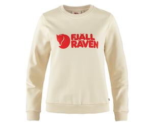 NEW - Official Fjallraven Womens Logo Sweater Chalk White / Flame Orange