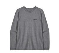 NEW - Official Patagonia Womens L/S P-6 Logo Responsibili-Tee Gravel Heather