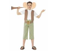 Smiffys Roald Dahl The BFG Costume, Green with Top, Trousers, Ear Headband & Dream Trumpet, Officially Licensed Roald Dahl Fancy Dress, Child Dress Up Costumes