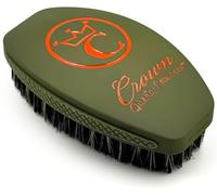 NEW OLIVE MEDIUM Crown Quality Products 360 Sport Wave Caesar 2.0 Mixed Boar Bristle Hairbrush - Non-Slip Grip, Waterproof, Debossed Logo, Indestructible Body - The Ultimate 360 Wave Brush