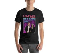 New Olivia Benson & Elliot Stabler 90s Inspired Vintage Homage T-Shirt Anime Clothes t Shirt Man Mens Graphic t-Shirts Anime Size XL Black