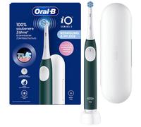 Oral-B iO Series 2 Electric Toothbrush, 1 Replacement Brush, 3 Cleaning Modes for Dental Care, Magnetic Technology, Travel Case, Designed by Braun, Forest Green