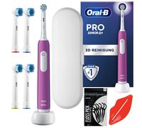NEW Oral B Junior Pro 6 Plus Electric Toothbrush Purple Travel Case 4 Attachm...