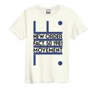 NEW ORDER - MOVEMENT AMPLIFIED X LARGE VINTAGE WHITE - T-shirt