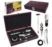 NEW Orion Wine Accessories Set 5 Piece Wooden Box Stainless Steel Gift Idea W...