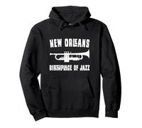 New Orleans Birthplace of Jazz Trumpet NOLA Music Pullover Hoodie