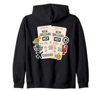 New Orleans Boarding Travel Pass Art Design Zip Hoodie