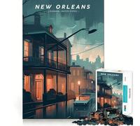 New Orleans City Skyline Jigsaw Puzzles for Teenagers 1000 Pieces Logic Toy Casual Fun Precision Cut Heartfelt Gift (38x26cm)