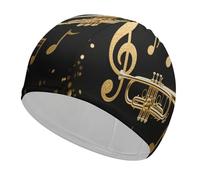 New Orleans Jazz Swim Cap High Elasticity Anti Slip Waterproof Comfortable Swim Hat Bathing Cap for Men Women