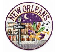 New Orleans Louisiana Patch Embroidered Iron-on/Sew-on Badge (3 Inch) Travel USA Vacation Souvenir Tourist Emblem Backpack Gift Patches