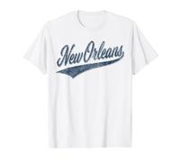 NEW Orleans Louisiana Varsity Script Classic Retro Style Value Graphic T-Shirt, Men, White, S