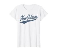 NEW Orleans Louisiana Varsity Script Classic Retro Style Value Graphic T-Shirt, Women, White, S