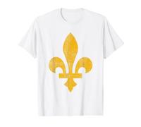 New Orleans, Mardi Gras, Cajun, Louisiana, Fleur De Lis Value Graphic T-Shirt, Men, White, L