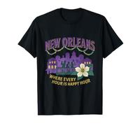 New Orleans Mardi Gras Happy Hour Beads Jazz Apparel Design T-Shirt