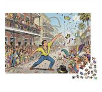 New Orleans Mardi Gras Parade Float Wooden Jigsaw Puzzle Waterproof 1000 Piece Puzzles for Adults Challenging And Brainteasing Home Decoration