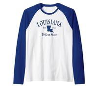 New Orleans Pelican State Est. 1812 Raglan Baseball Tee