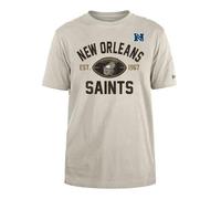 NEW ORLEANS SAINTS New Era Cap NFL Regular T-Shirt Distressed Screenprint Team Graphic Stone Unisex