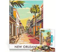 New Orleans Street Scene 1000 Pieces Jigsaw Puzzles for Adults Mind Skill Toy Easy Leisure Design Assembly Seasonal Gift (50x75cm)