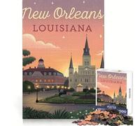New Orleans Sunset 1000 Piece Jigsaw Puzzles for Adults Teenagers Brain Skill Group Joy Exact Edge Stylish Gift (50x75cm)
