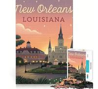 New Orleans Sunset 1000 Pieces Jigsaw Puzzles for Teenagers Thought Toy Home Activity Precise Edge Santa Wish List (38x26cm)