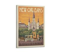 New Orleans USA Retro Illustration Church Carriage Urban Landscape Decorative Painting Canvas Wall Posters And Modern Family Bedroom Decor 08x12inch(20x30cm)
