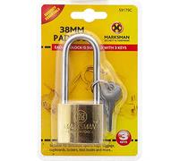 New Pack of 2 38MM Long Shackle Brass Padlock 3 Keys Security Heavy Duty