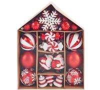 New Pack of 40 Candy Cane Lane Baubles, Including A Charming Mix of Baubles, Snowflakes, Santas, Sweets and More, Perfect for those With A Sweet Tooth, Perfect for your Xmas Tree.