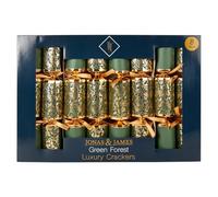 New Pack Of 8 Premium Crackers Green Forest Design With a Festive Finish Contains a Novelty, Hat, Motto & Snap Ideal For Festive Xmas Parties And Add a Cheerful Touch To Your Festive Decor - N44