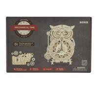New Package ROBOTIME ROKR Owl Clock 3D Wooden Puzzle DIY Mechanical Kit LK503