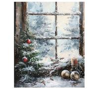New Paint by Numbers for Adults Windowsill Winter Snow Scene DIY Digital Painting by Numbers Kits On Canvas- Wall Art Artwork Landscape 40x50cm