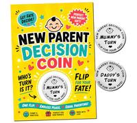 New Parent Decision Coin - Funny Gift for Mum & Dad, Mummy or Daddy Turn | Funny Mummy's Turn or Daddy's Turn coin for new mums, new dads and baby showers - an adult keepsake for parents
