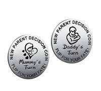 New Parent Decision Coin Funny Pregnancy Gifts for First Time Moms Dads, Cute New Parents Gift Mommy Daddy Couples Gift Ideas, Gag Gift for Baby Shower Birthday Fathers Day,Silver