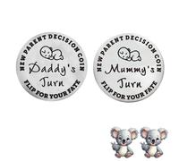 New Parent Decision Turn Coin First Time Pregnant Mom to Be and Dad Couple Funny Baby Shower Daddy Christmas Expecting Pregnancy Newborn After Birth Gift Idea Cool Boy Mommy Women Mama Present Flip 3