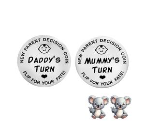 New Parent Decision Turn Coin First Time Pregnant Mom To Be And Dad Couple Funny Baby Shower Daddy Christmas Expecting Pregnancy Newborn After Birth Gift Idea Cool Boy Mommy Women Mama Present Flip 17