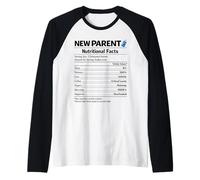New Parent Nutritional Facts Baby Reveal Pregnancy mom dad Raglan Baseball Tee