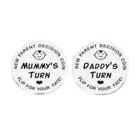 New Parents Decision Coin, 1 Pcs Funny Decision Coin for New Parents, Flip Coin Decision, Stainless Steel Commemorative Coins, Gift for Birthday, Anniversary, New Parents, multicolor